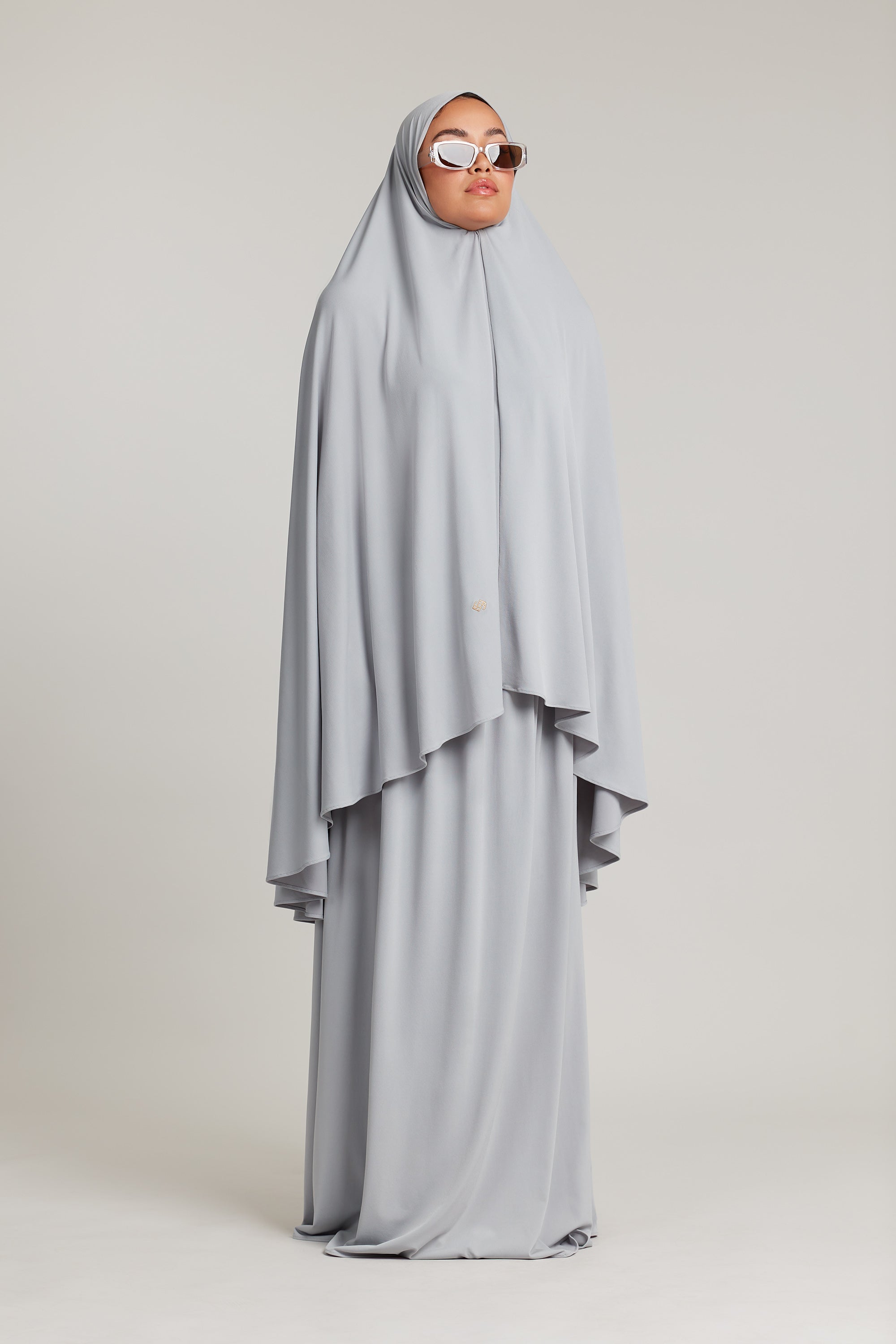BREATHABLE JERSEY KHIMAAR AND SKIRT - BLUE GREY