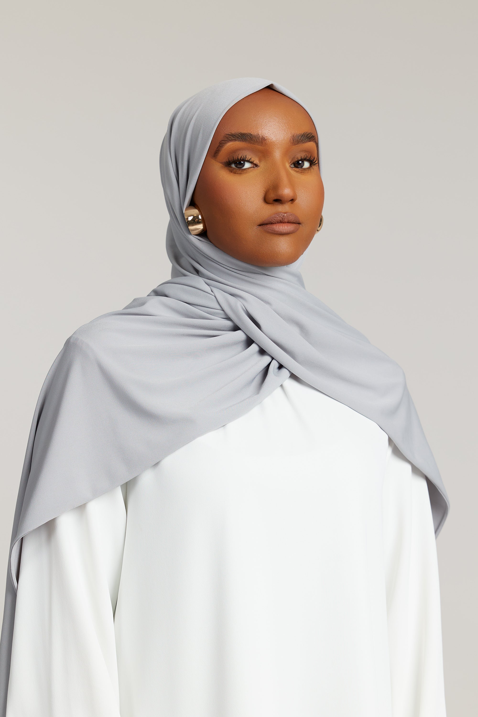 BREATHABLE JERSEY SCARF - LIGHT GREY